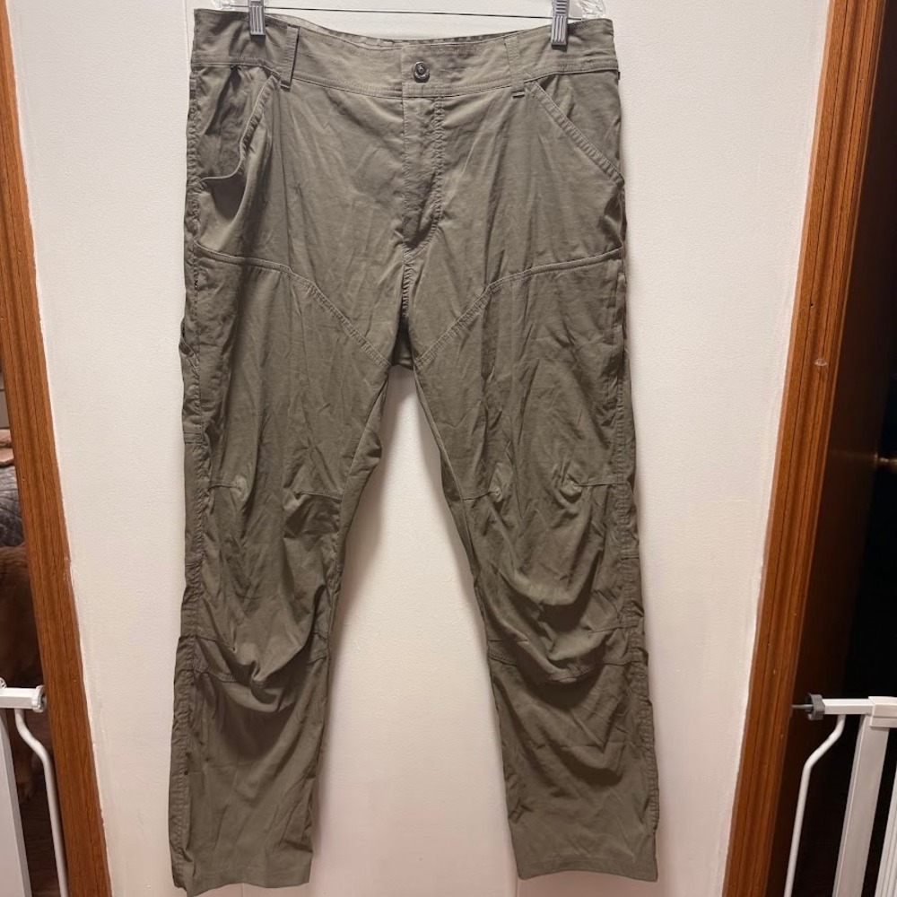 Kuhl Renegade Rock Pants Mens Olive Green Hiking Outdoor Stretch Size 38x32